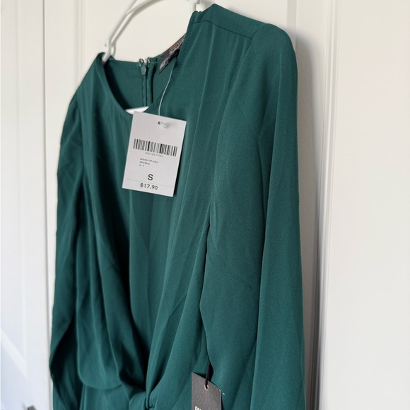 Forever 21 Tie-Front Green Blouse - Picture 4 of 5